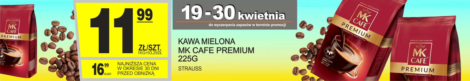 Sklepy Społem - KAWA MIELONA MK CAFE PREMIUM 225G
