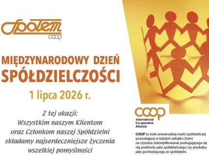 1 LIPCA MIĘDZYNARODOWY DZIEŃ SPÓŁDZIELCZOŚCI 