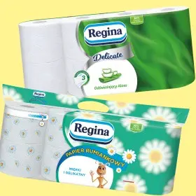 PAPIER TOALETOWY REGINA 8 ROLEK RÓŻNE RODZAJE