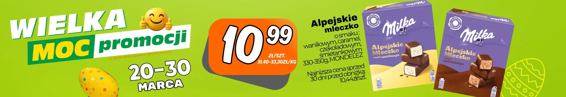 Sklepy Społem - ALPEJSKIE MLECZKO RÓŻNE RODZAJE I GRAMATURY