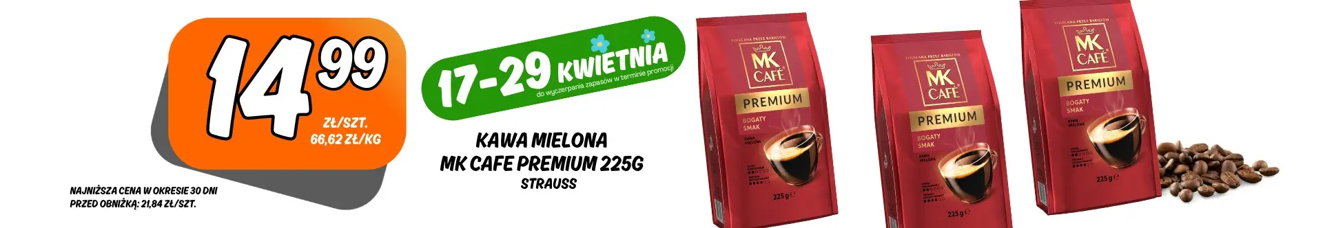 Sklepy Społem - KAWA MIELONA MK CAFE PREMIUM 225G