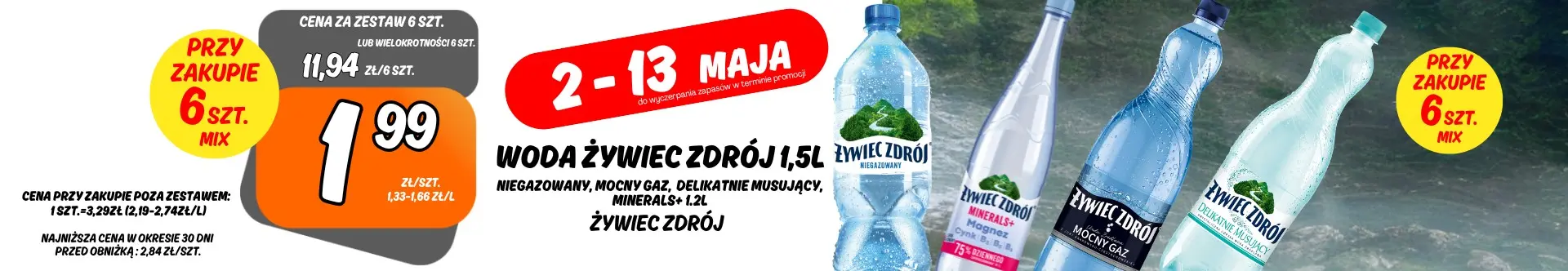 Sklepy Społem - WODA ŻYWIEC ZDRÓJ 1.5L 1.99ZŁ/SZT PRZT ZAK. 6SZT