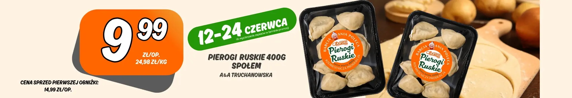 Sklepy Społem - PIEROGI RUSKIE 400G SPOŁEM