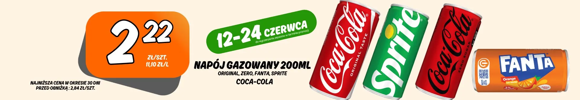 Sklepy Społem - NAPOJE GAZOWANE COCA-COLA 200ML RÓŻNE RODZAJE
