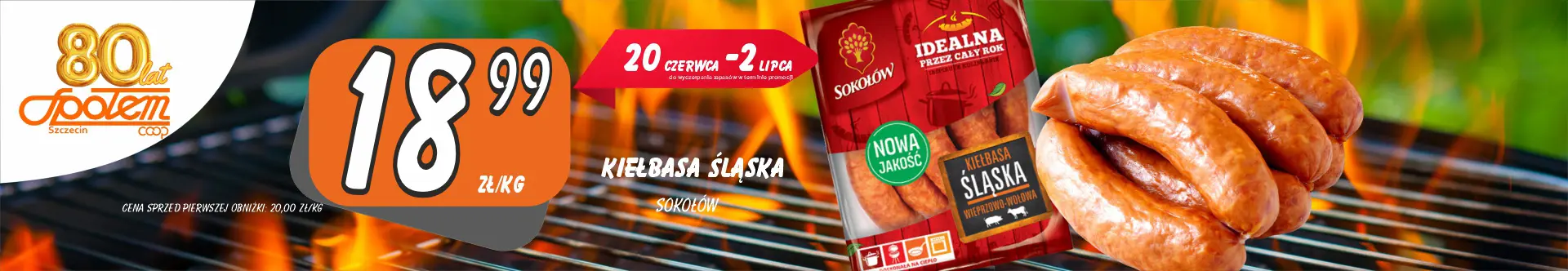 Sklepy Społem - KIEŁBASA ŚLĄSKA 1KG SOKOŁÓW