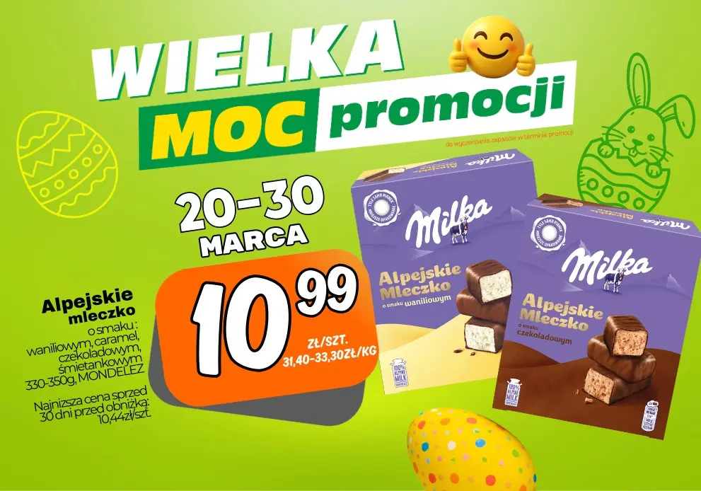 Sklepy Społem - ALPEJSKIE MLECZKO RÓŻNE RODZAJE I GRAMATURY