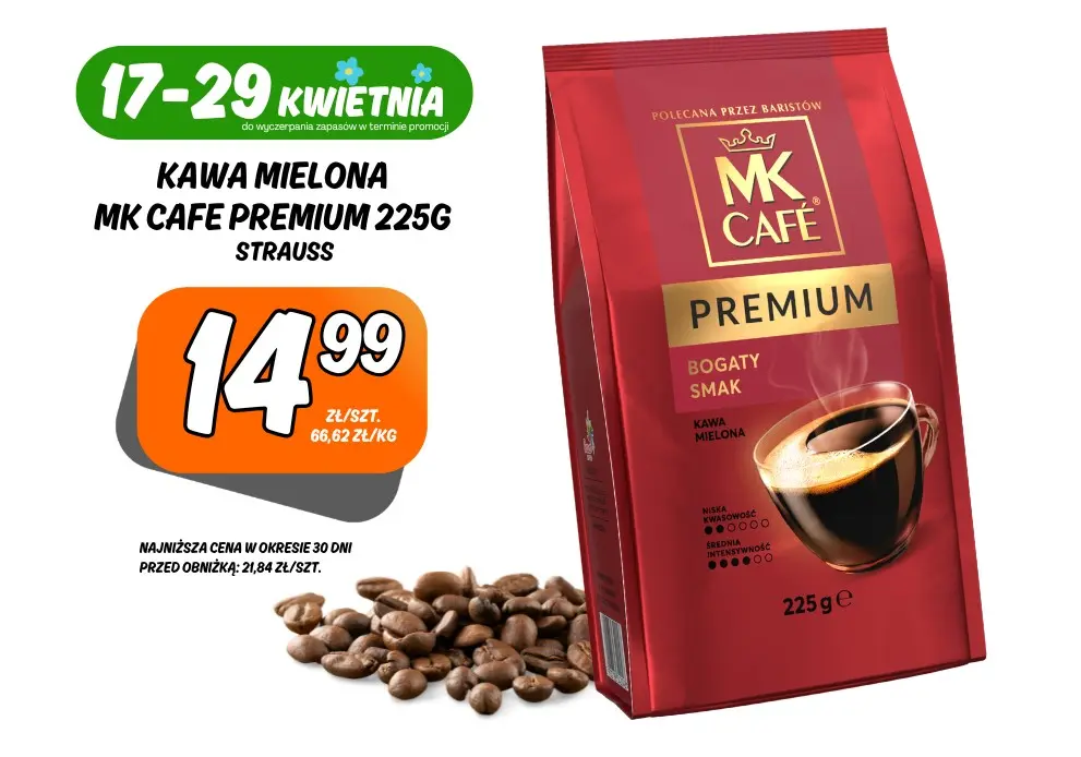 Sklepy Społem - KAWA MIELONA MK CAFE PREMIUM 225G