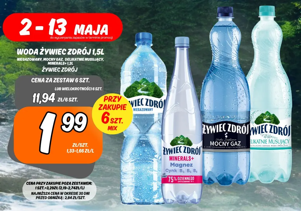 Sklepy Społem - WODA ŻYWIEC ZDRÓJ 1.5L 1.99ZŁ/SZT PRZT ZAK. 6SZT