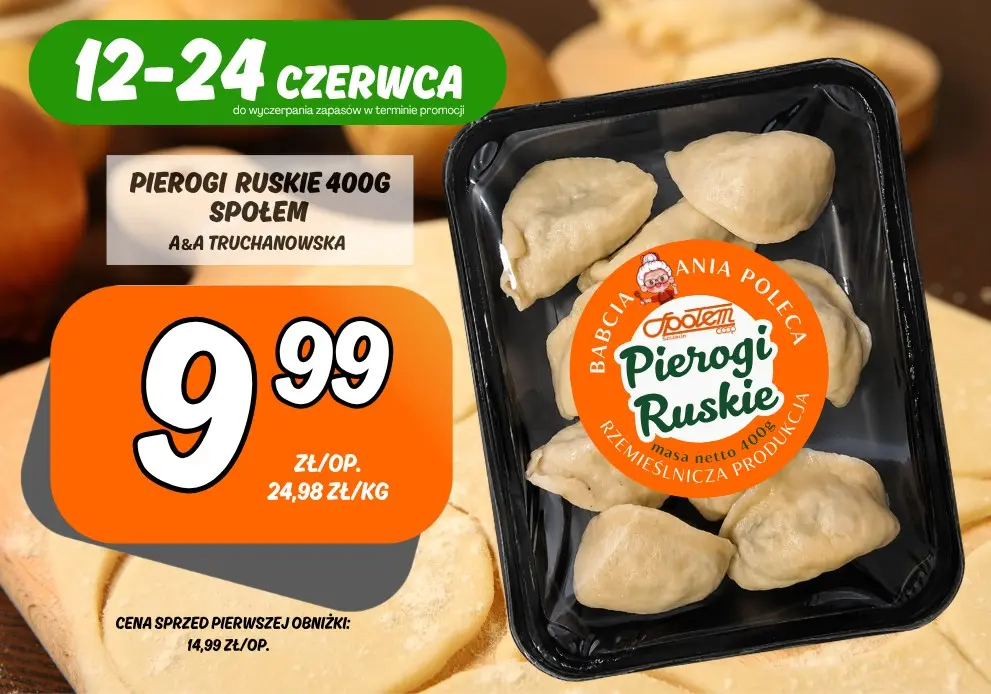 Sklepy Społem - PIEROGI RUSKIE 400G SPOŁEM