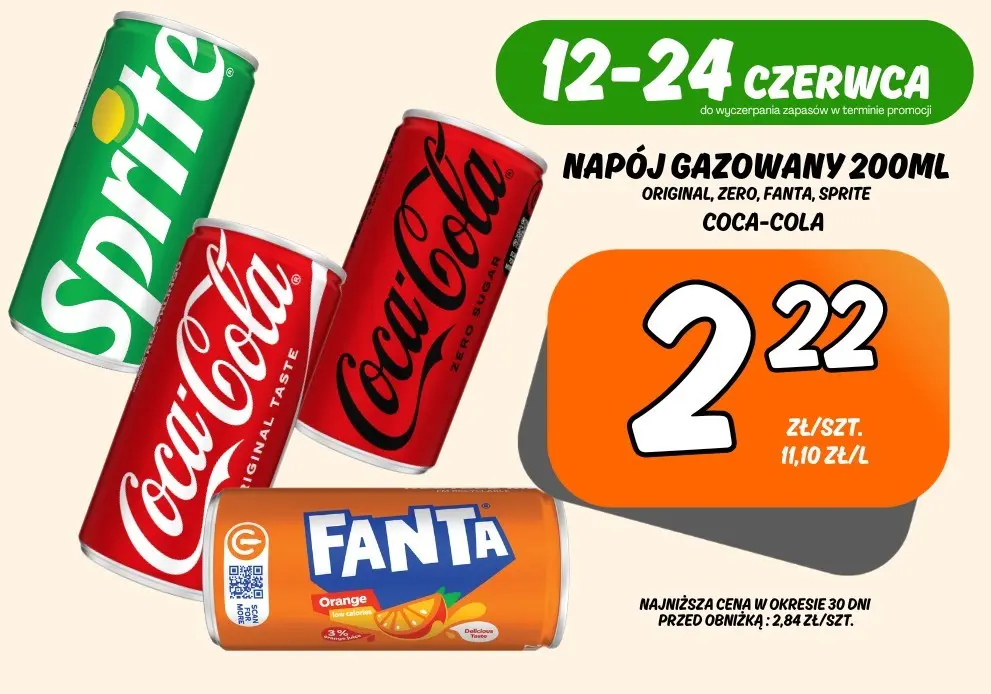 Sklepy Społem - NAPOJE GAZOWANE COCA-COLA 200ML RÓŻNE RODZAJE