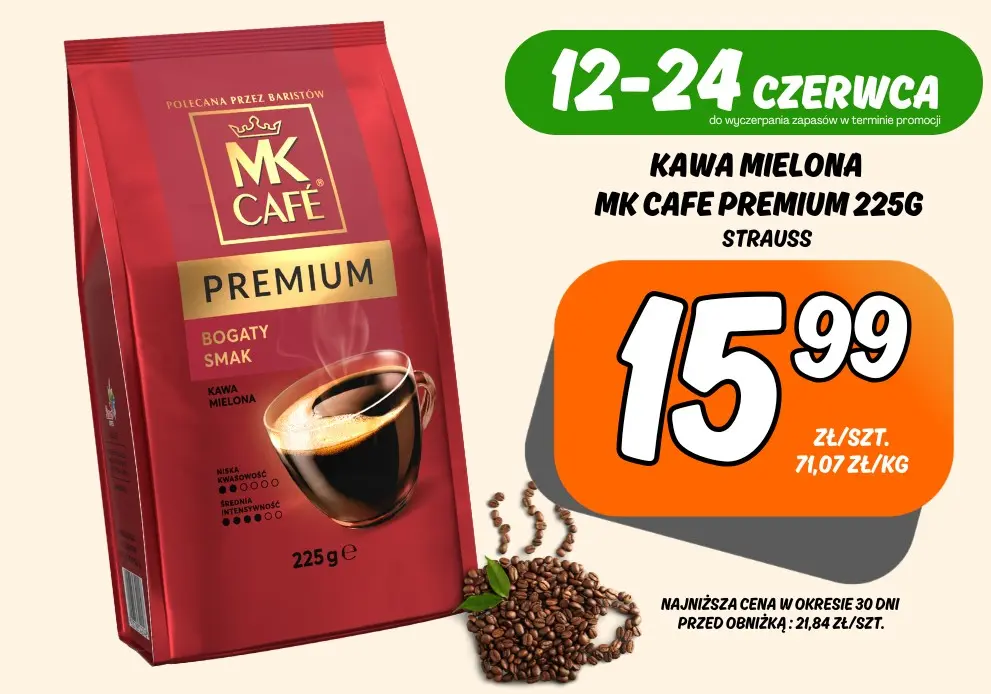 Sklepy Społem - KAWA MIELONA MK CAFE PREMIUM 225G
