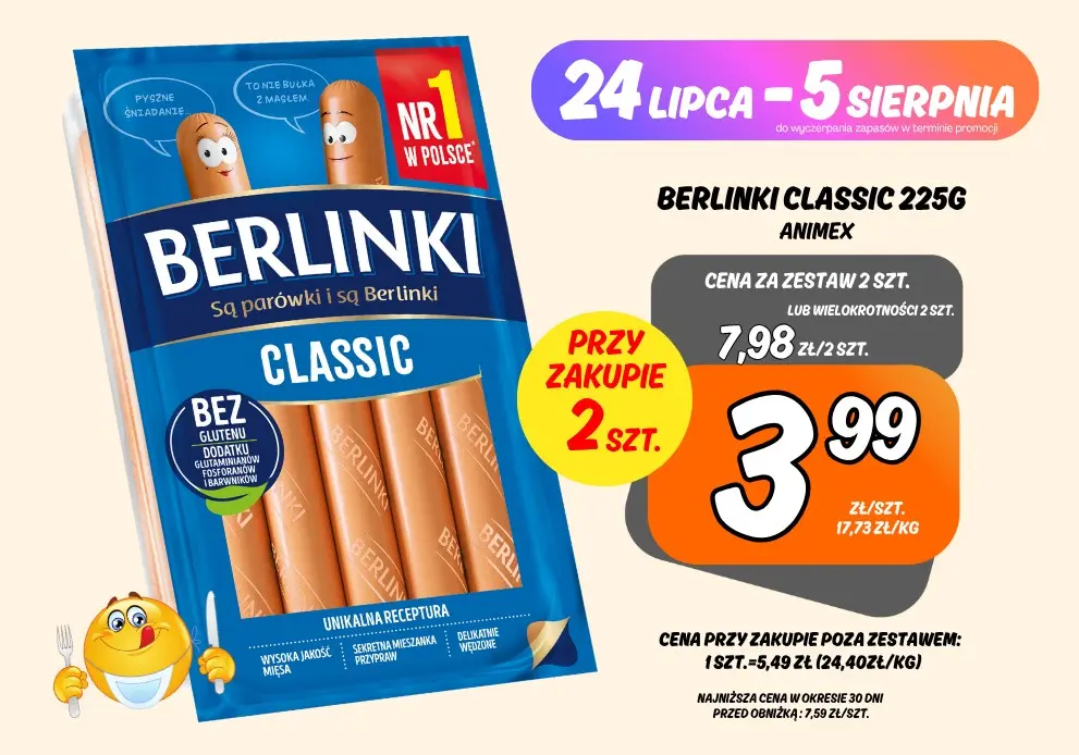 Sklepy Społem - BERLINKI CLASSIC 225G 3.99ZŁ/SZT PRZY ZAK. 2SZT