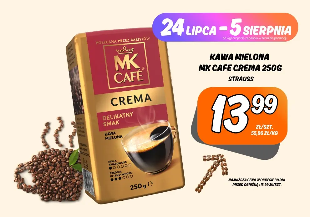 Sklepy Społem - KAWA MIELONA MK CAFE CREMA 250G