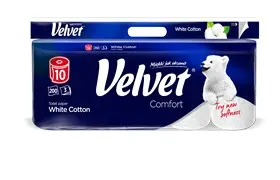 PAPIER TOALETOWY VELVET 10SZT WHITE COTTON,RUMIANEK