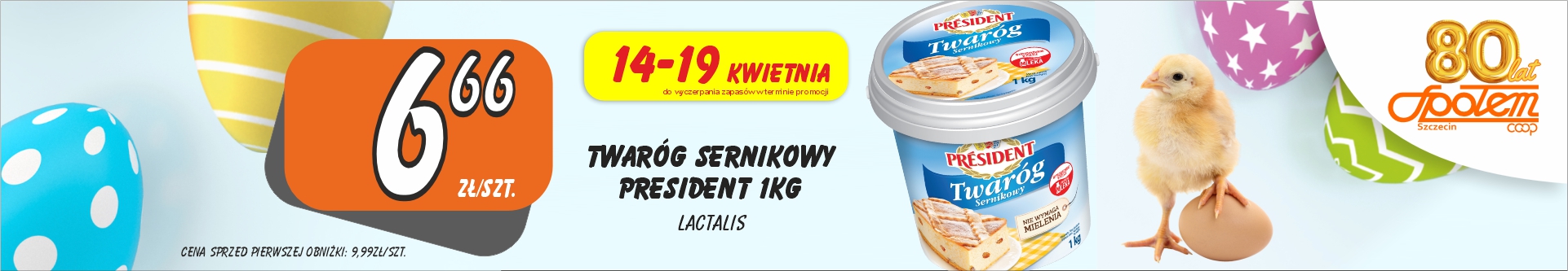 Sklepy Społem - TWARÓG SERNIKOWY PRESIDENT 1KG