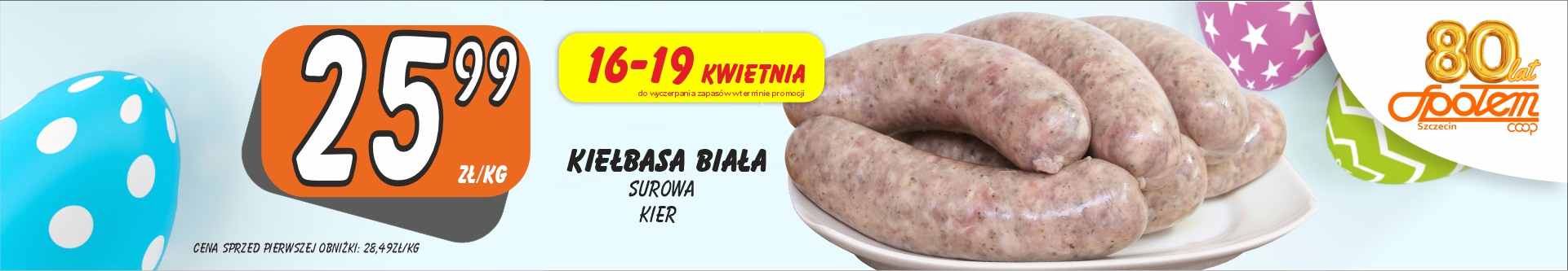 Sklepy Społem - KIEŁBASA BIAŁA SUROWA KIER