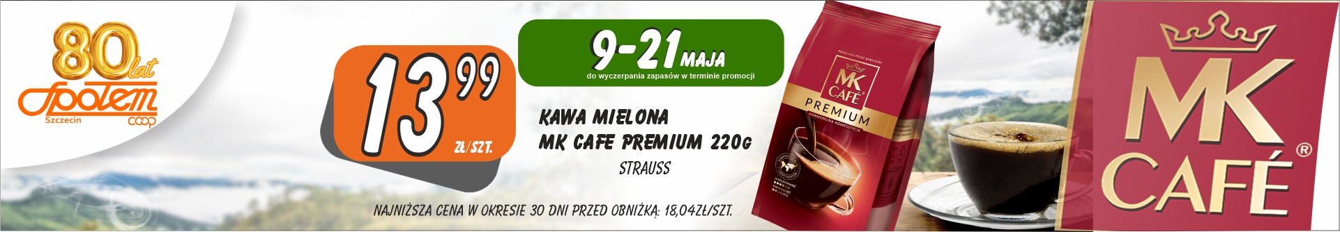 Sklepy Społem - KAWA MIELONA MK CAFE PREMIUM 220G