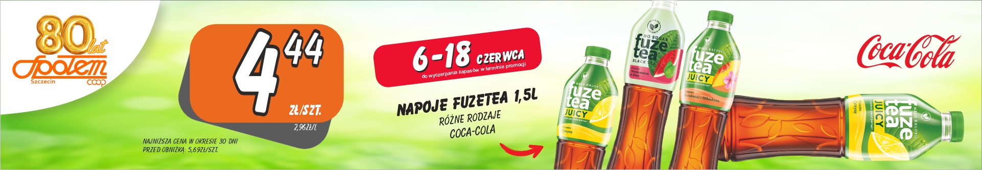 Sklepy Społem - NAPOJE FUZETEA 1,5L RÓŻNE RODZAJE