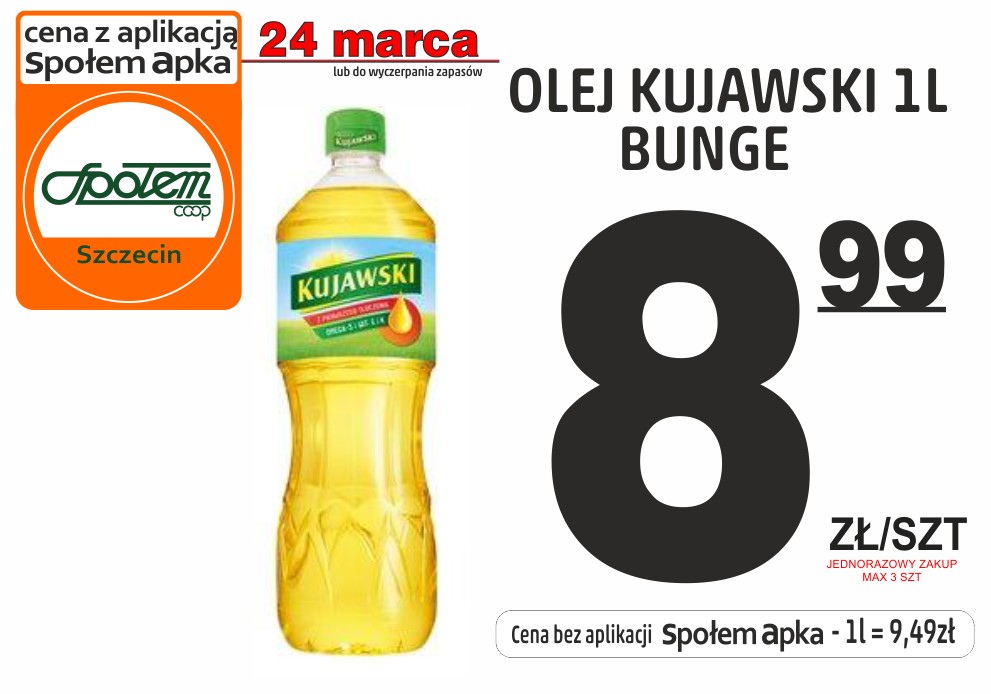 Sklepy Społem - OLEJ KUJAWSKI 1L BUNGE