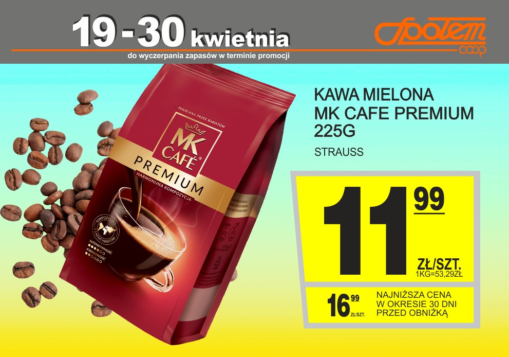 Sklepy Społem - KAWA MIELONA MK CAFE PREMIUM 225G