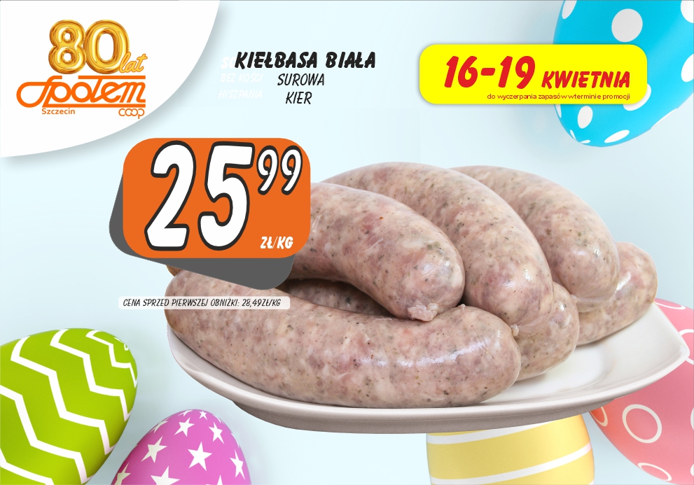 Sklepy Społem - KIEŁBASA BIAŁA SUROWA KIER